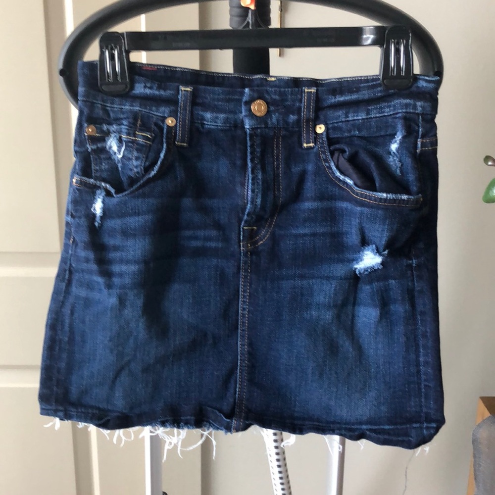 7 jeans dark denim mini